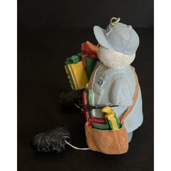 Christmas Mailman Ornament Snowman  Mail Carrier Dangle Legs Shelf Sitter Cute - Picture 3 of 3